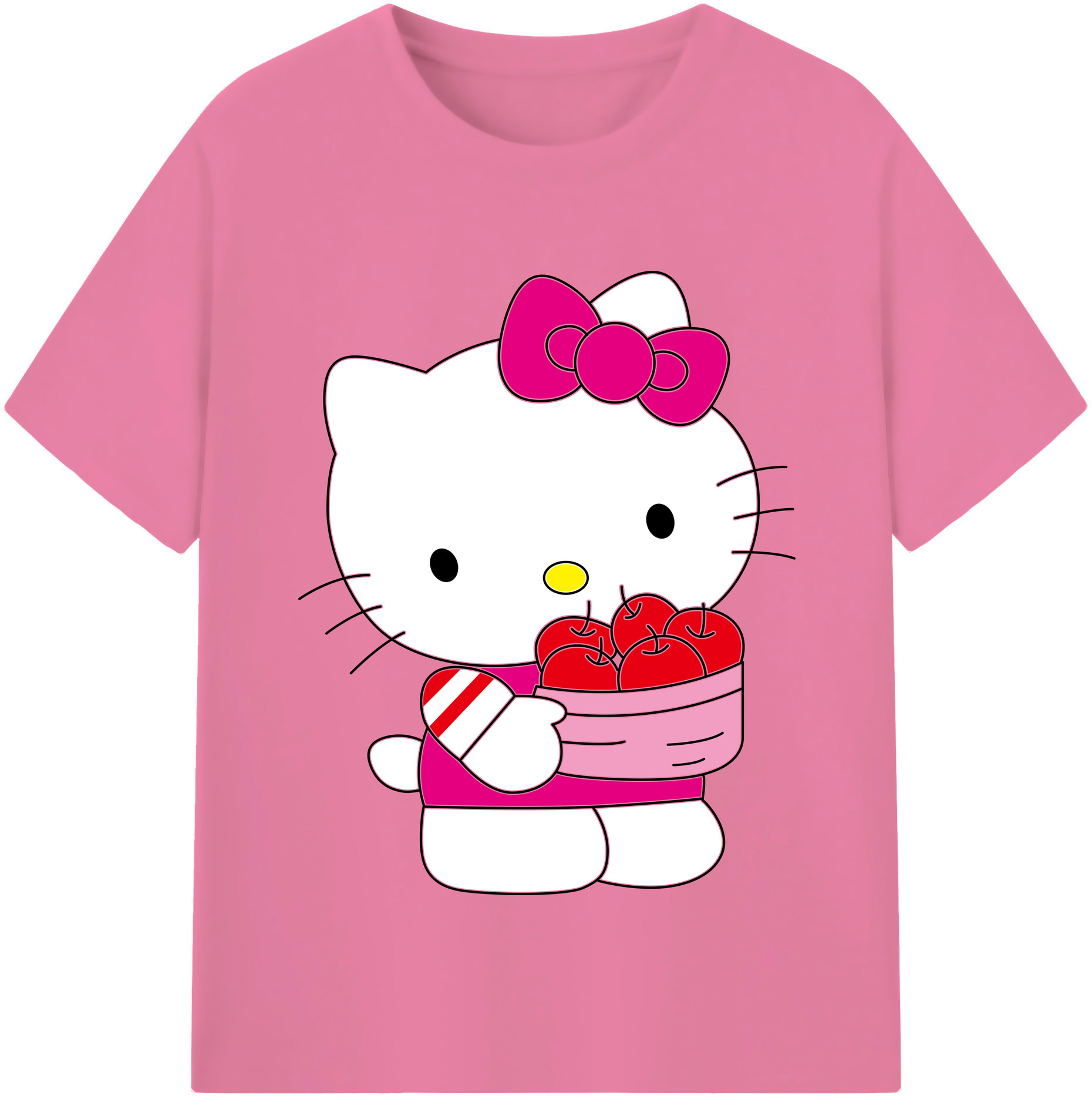 （画像用） Hello Kitty ハローキティ 綿100％半袖Tシャツ（フロントプリント）